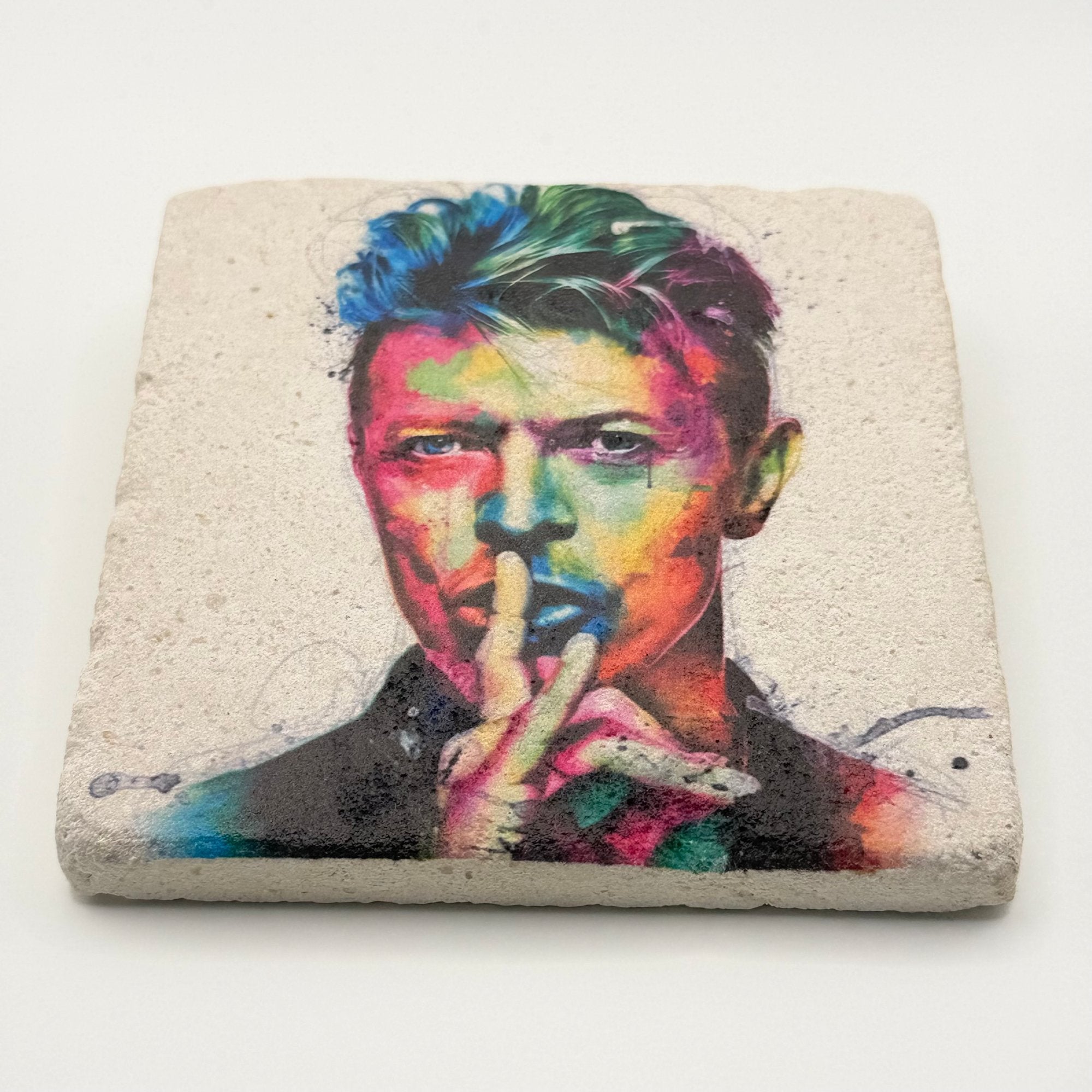 David Bowie Natural Travertine Stone Coaster