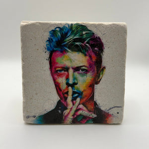 David Bowie Natural Travertine Stone Coaster