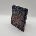 Ethnics pattern number 02 printed on a natural travertine stone coaster