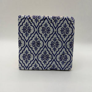 Ethnics pattern number 24 printed on a natural travertine stone coaster