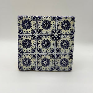 Ethnics pattern number 28 printed on a natural travertine stone coaster