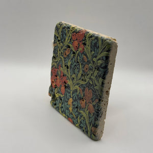 Ethnics pattern number 41 printed on a natural travertine stone coaster