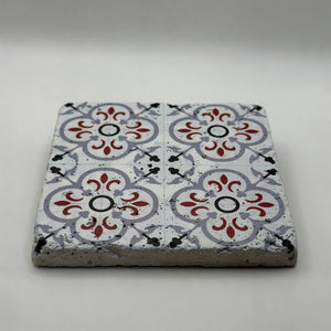 Ethnics pattern number 50 printed on a natural travertine stone coaster