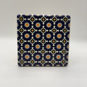 Ethnic pattern number 12 printed on a natural stone coaster