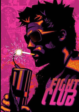 Fight Club pop art artwork printed on MDF wall poster