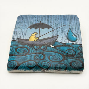 Fishing Boat Stone Coaster