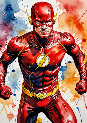 The Flash movie theatre artwork printed on MDF wall poster