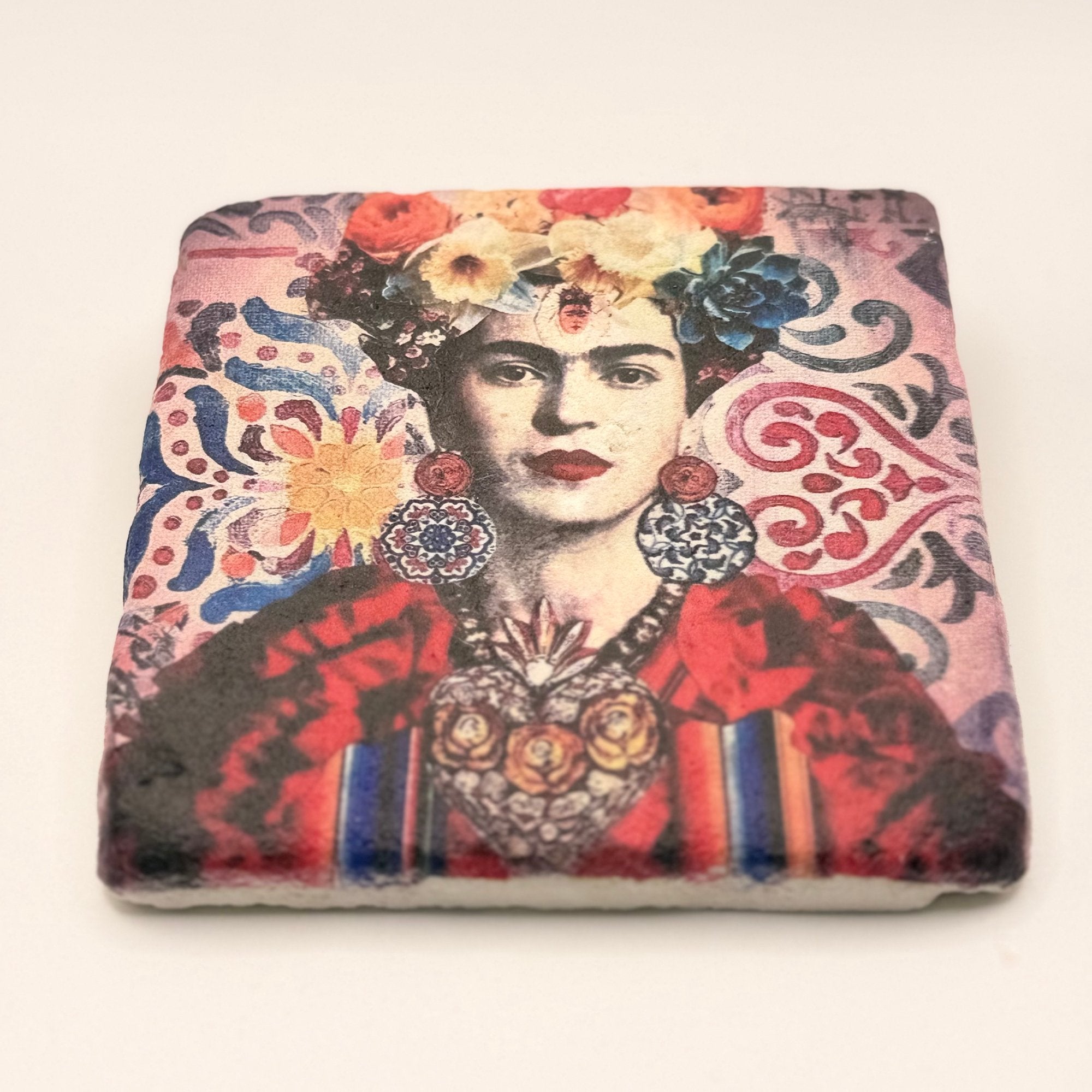 Frida Kahlo Red Stone Coaster