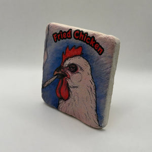 Fried Chicken Slogan Stone Coaster