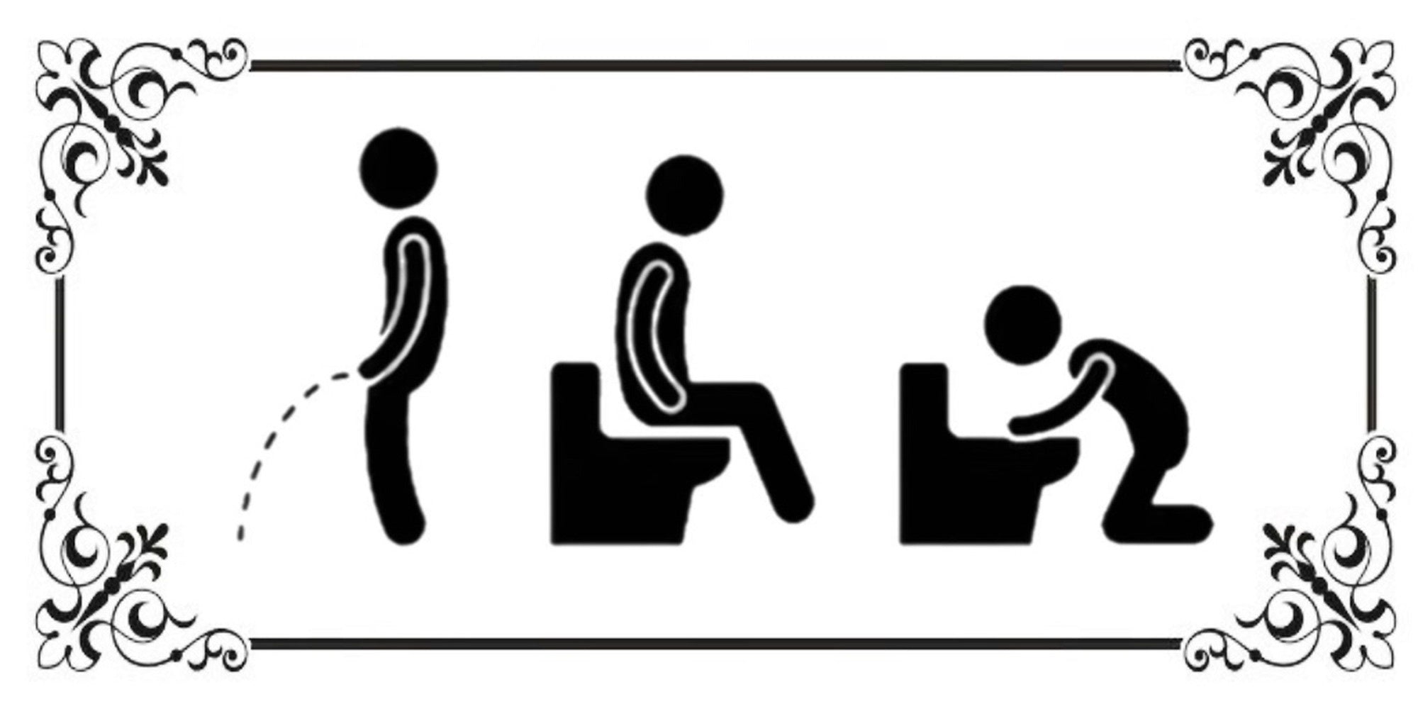 Funny toilet rules evolution quote design displayed as a decorative MDF wall sign