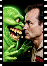 Ghostbusters Slimer and Venkman artwork printed on MDF wall poster
