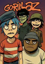 Gorillaz cartoon artwork printed on MDF wall poster
