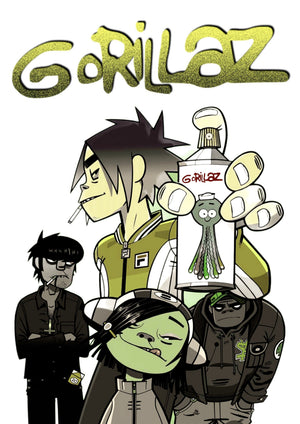 Gorillaz band artwork printed on MDF wall poster