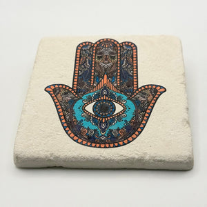 Hamsa Hand Stone Coaster