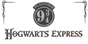 Harry Potter Platform 9 34 Hogwarts Express design displayed as a decorative wall sign