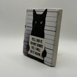 I Will Not Keep Calm And You Can Fuck Off Natural Travertine Stone Coaster artwork