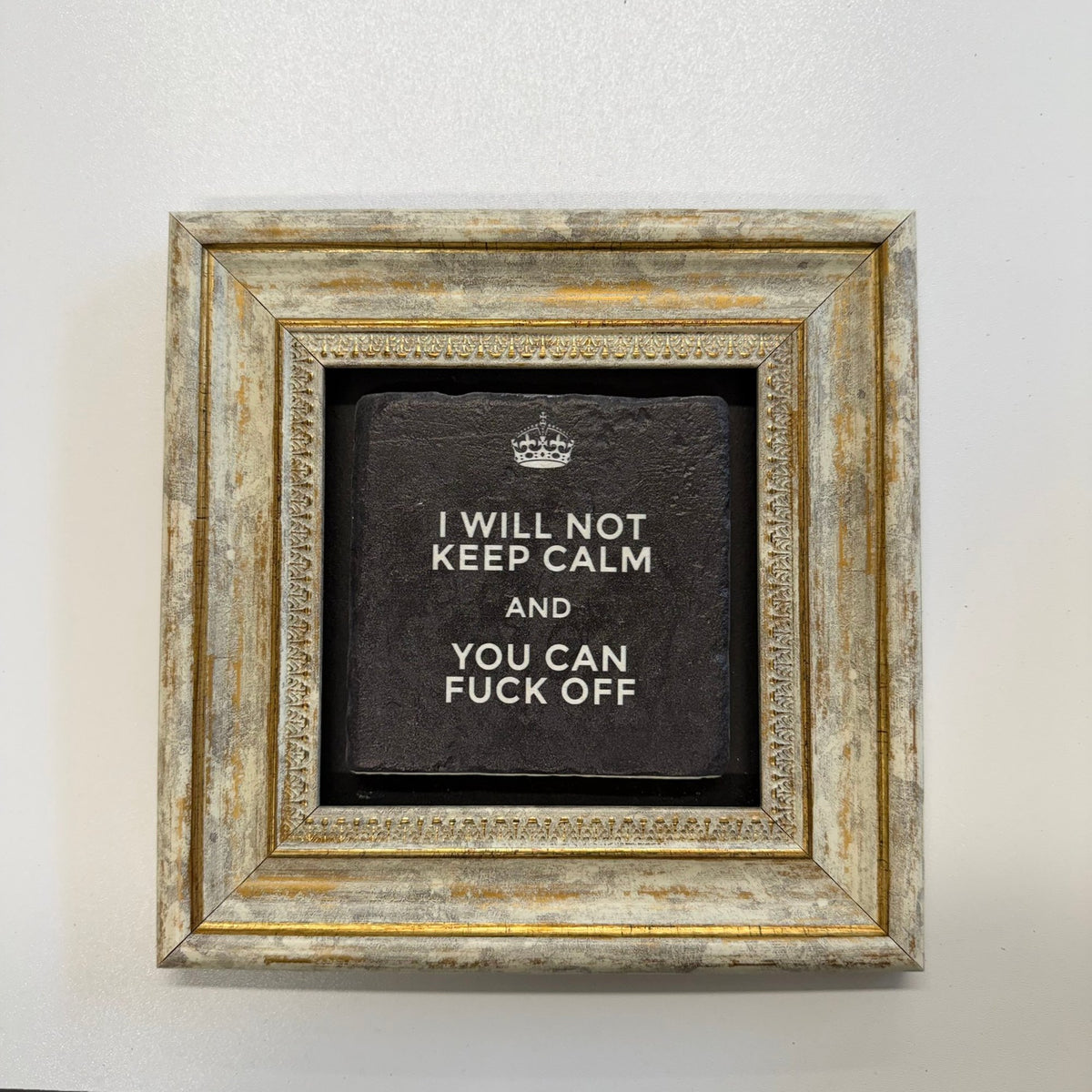 Variant Mapping v4 | i-will-not-keep-calm-coaster-funny-home-decor | with Gold Frame | sha256:4f305c60def1