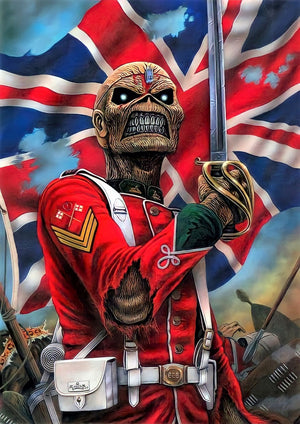 Iron Maiden Football Eddie artwork printed on MDF wall poster