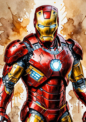 Iron Man portrait artwork printed on MDF wall poster