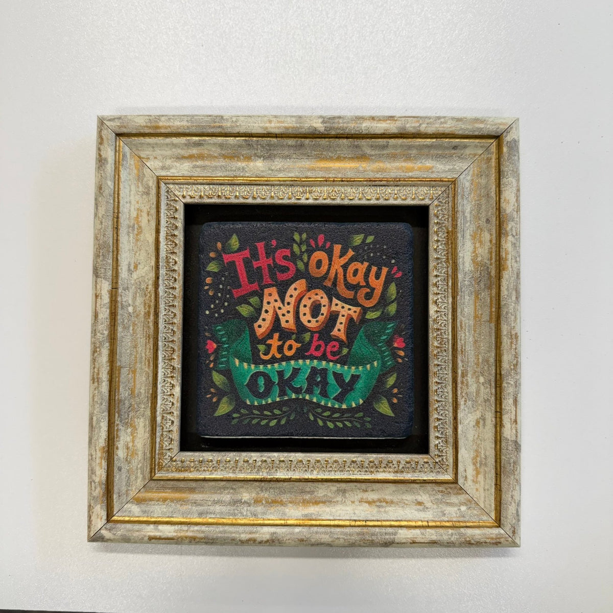Variant Mapping v4 | its-okay-to-be-okay-natural-stone-coaster | with Gold Frame | sha256:d2723c177618