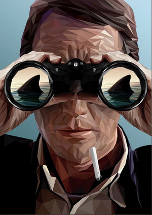 Jaws Goggles artwork printed on MDF wall poster