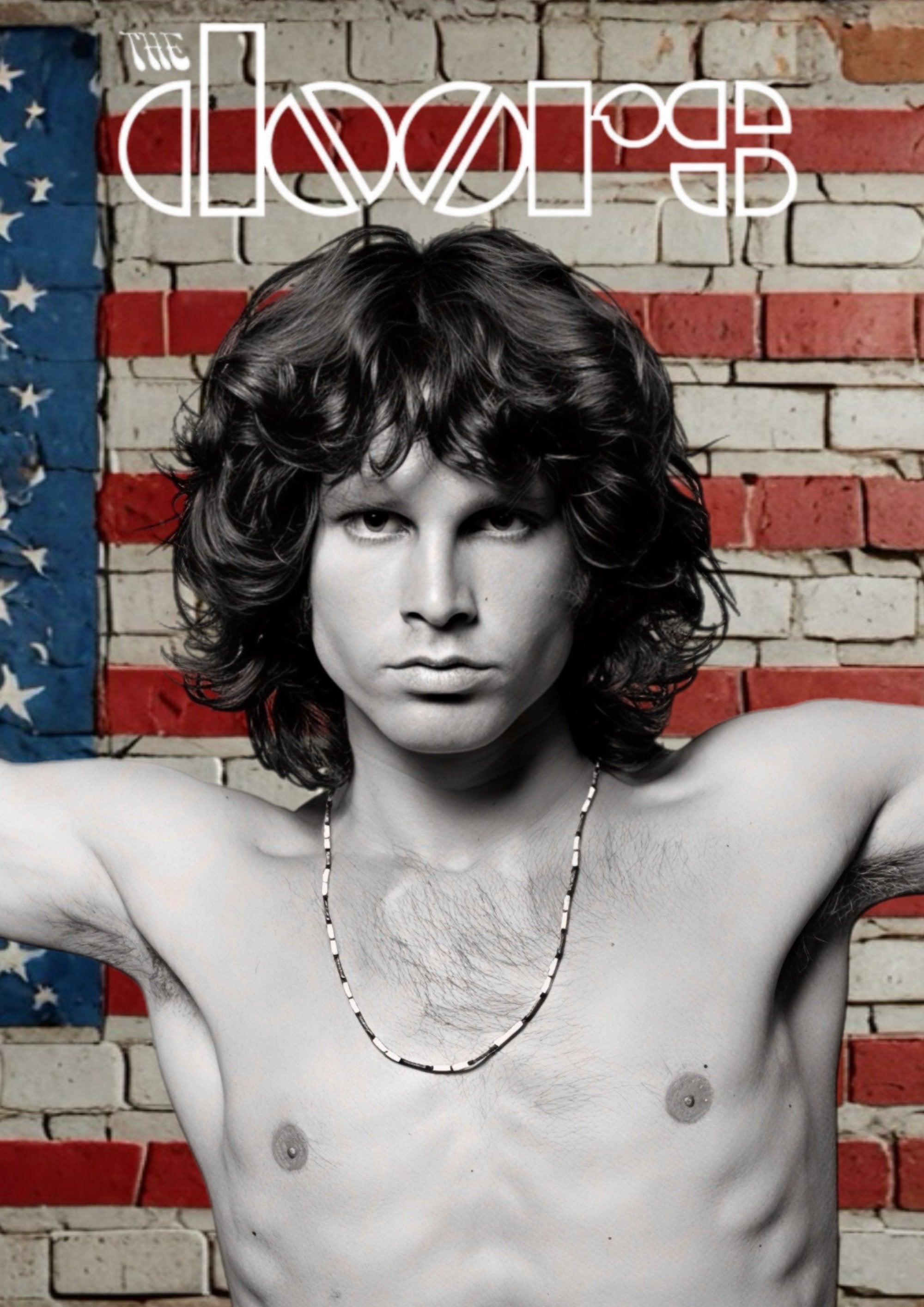 Jim Morrison and The Doors artwork printed on MDF wall poster