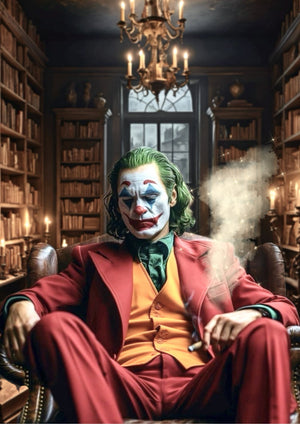 Joker Library artwork printed on MDF wall poster, ideal for home or office decor