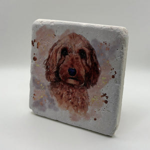 Cute Labradoodle Stone Coaster