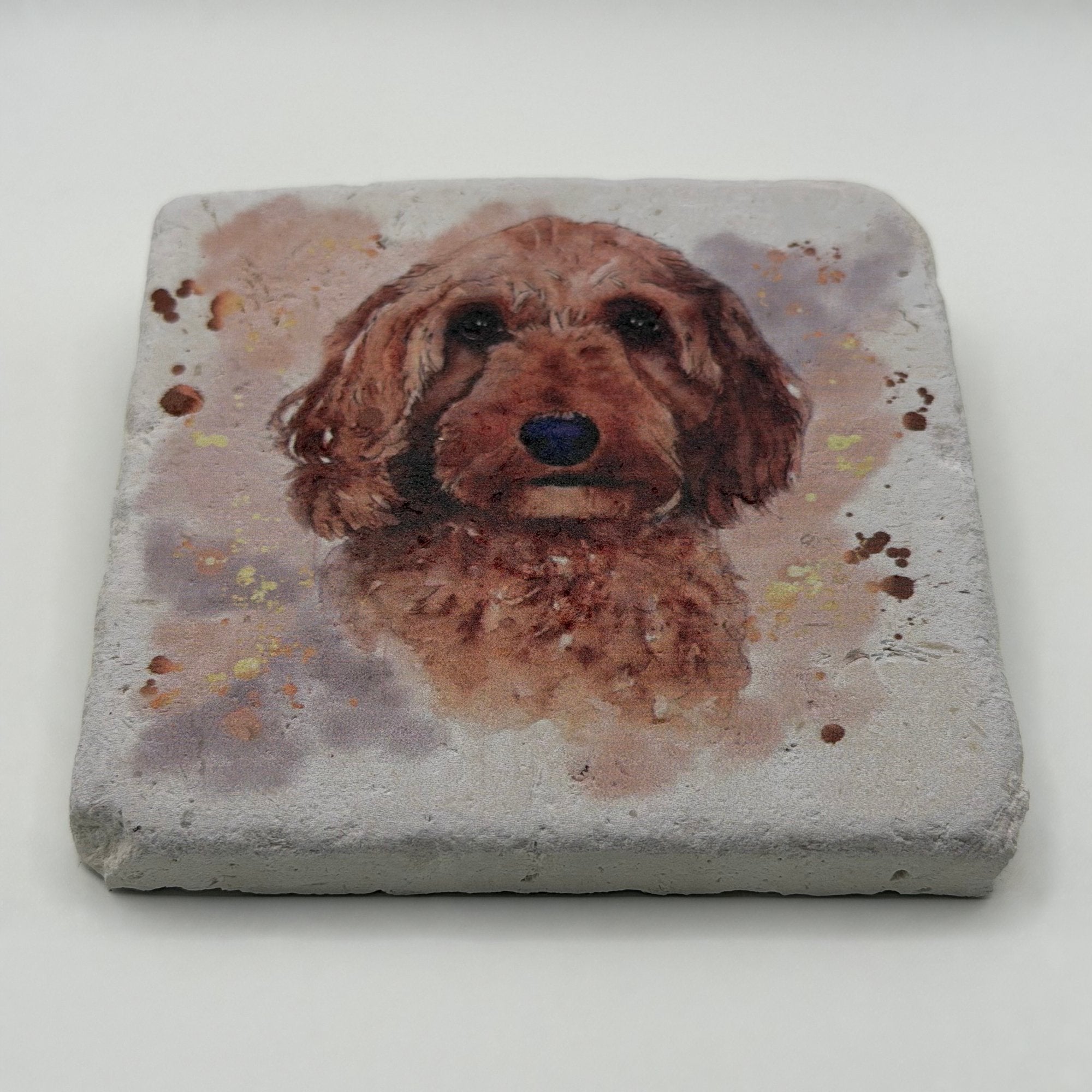 Cute Labradoodle Stone Coaster