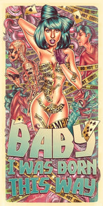 Lady Gaga Born This Way quote design displayed as a decorative wall sign