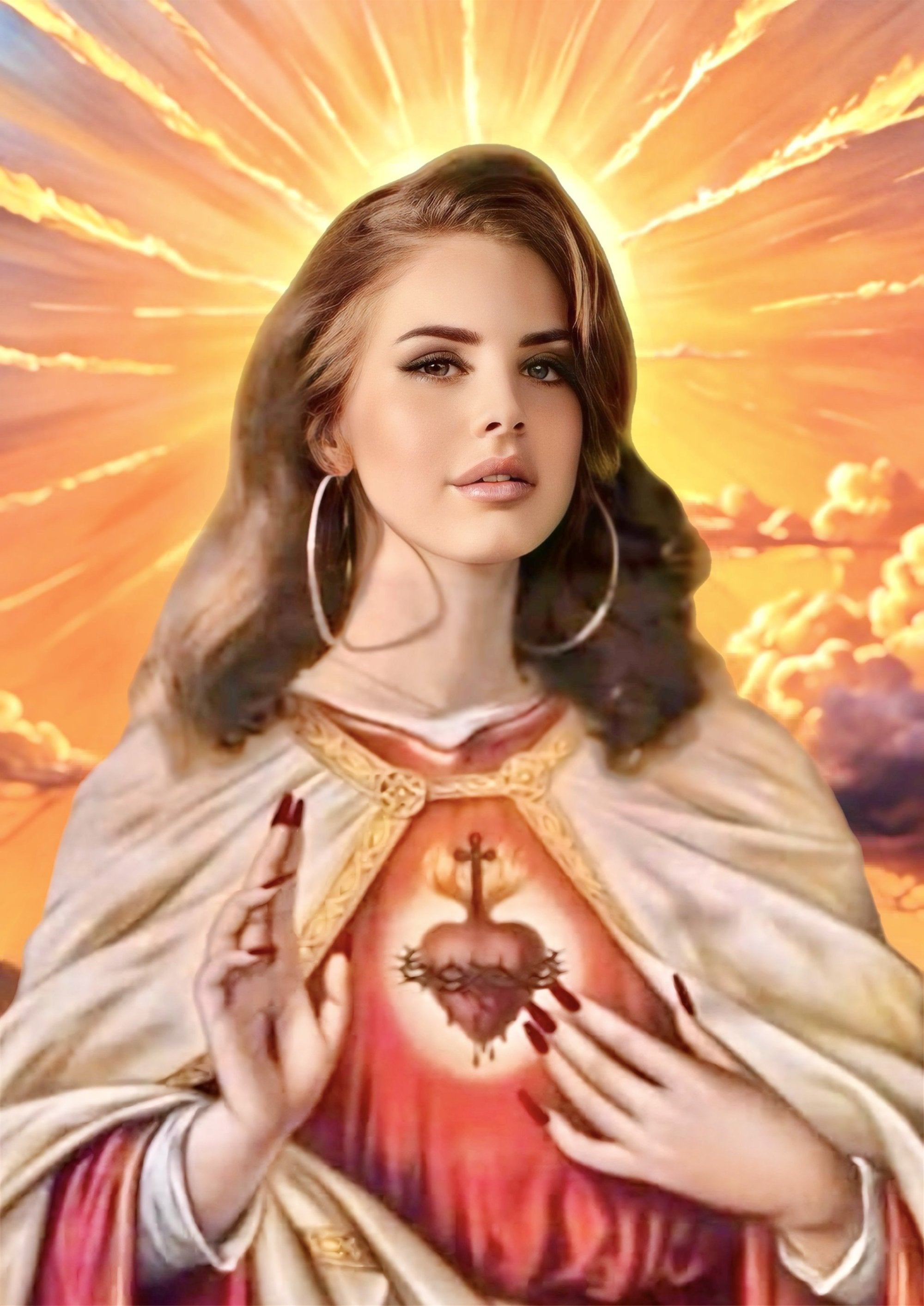 Lana Del Rey Saint artwork printed on MDF wall poster
