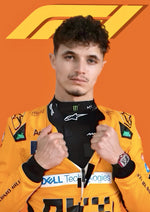 Lando Norris and Charles Leclerc Formula 1 artwork printed on MDF wall poster
