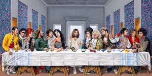 The Last Supper Rock Legends music stars design displayed as a decorative wall sign