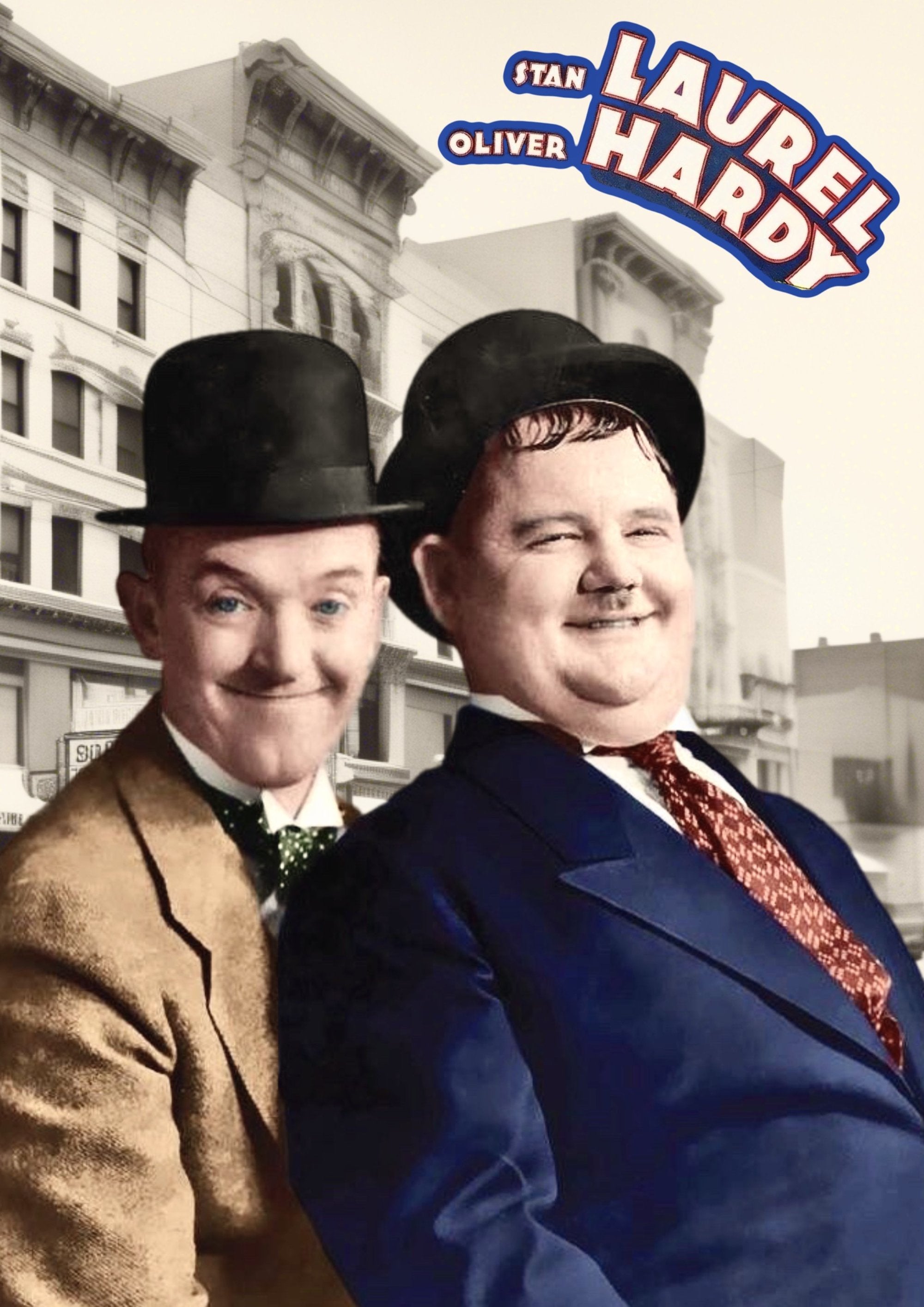 Vintage Laurel and Hardy movie poster artwork printed on MDF wall print