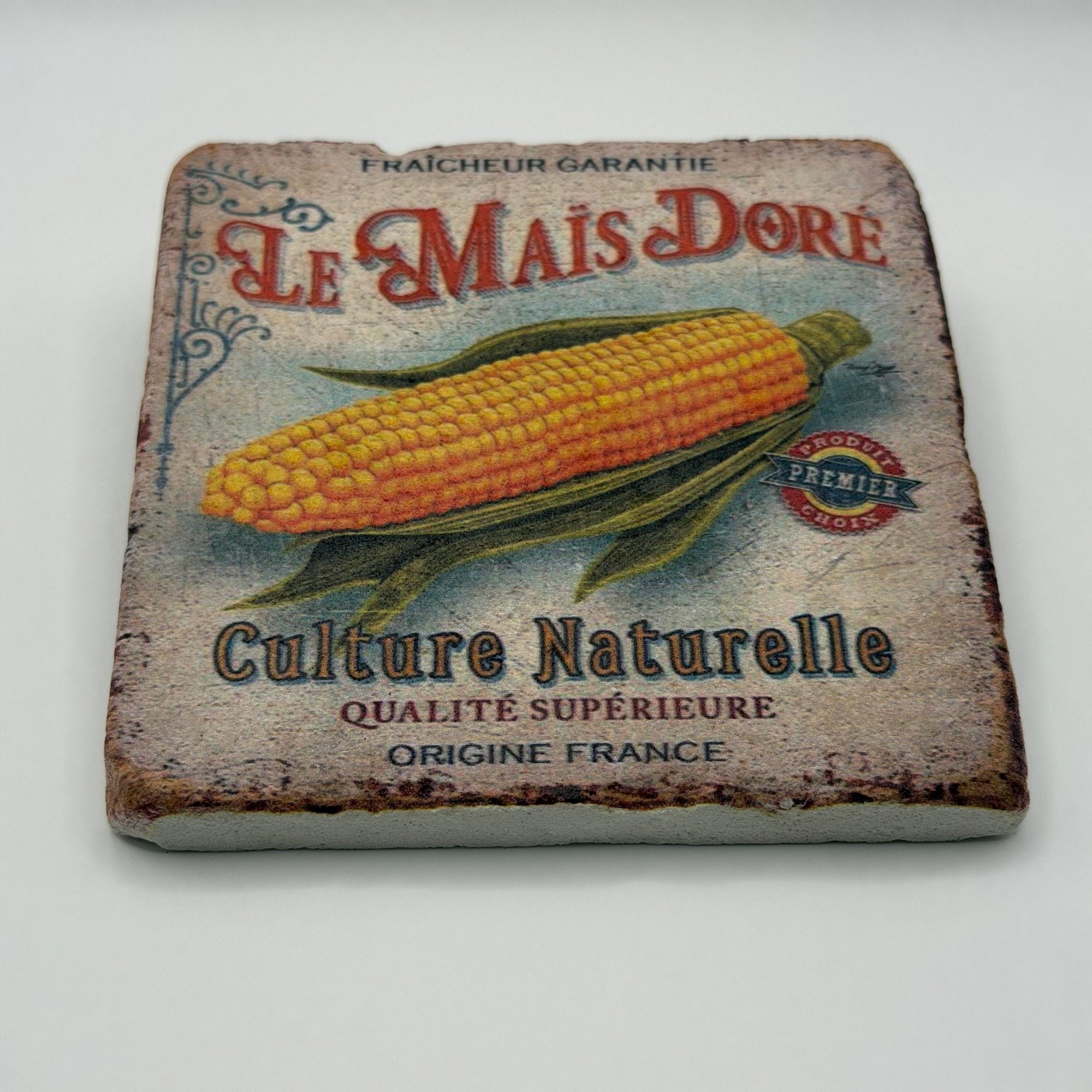 Le Mais Dore Stone Coaster for Foodies