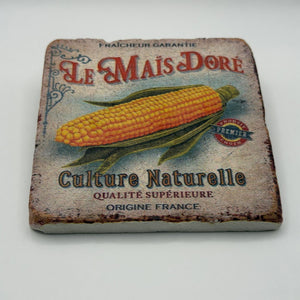 Le Mais Dore Stone Coaster for Foodies