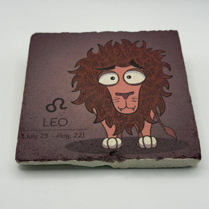 Leo Stone Coaster Natural Travertine