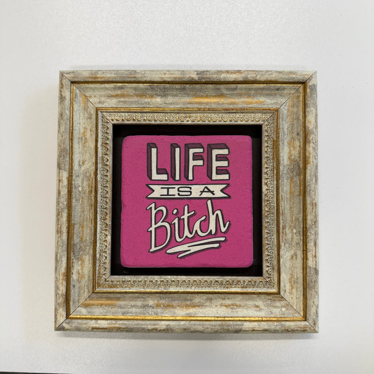 Variant Mapping v4 | life-is-a-bitch-natural-stone-coaster | with Gold Frame | sha256:99a7e7663267