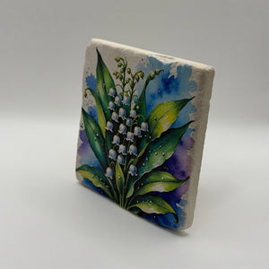 Lily of the Valley Stone Coaster