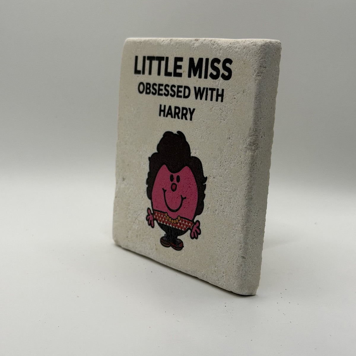 Little Miss Cries To Taylor Swift Even When Happy Natural Travertine Stone Coaster artwork