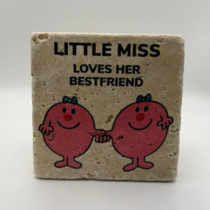 Little Miss Love Her Best Friend Stone Coaster