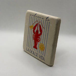 Lobster La Dolce Vita Stone Coaster