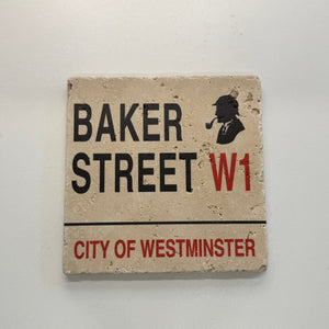 London Baker Street W1 Natural Travertine Stone Hotpad artwork