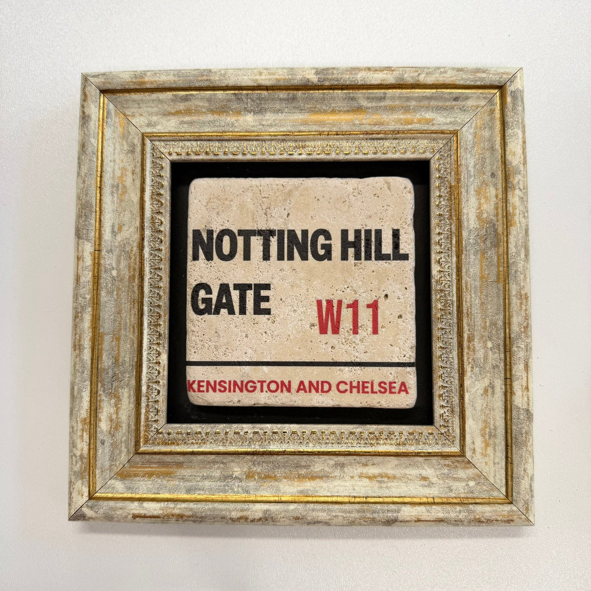 Variant Mapping v4 | london-notting-hill-gate-natural-travertine-stone-coaster | with Gold Frame | sha256:e97200aba424