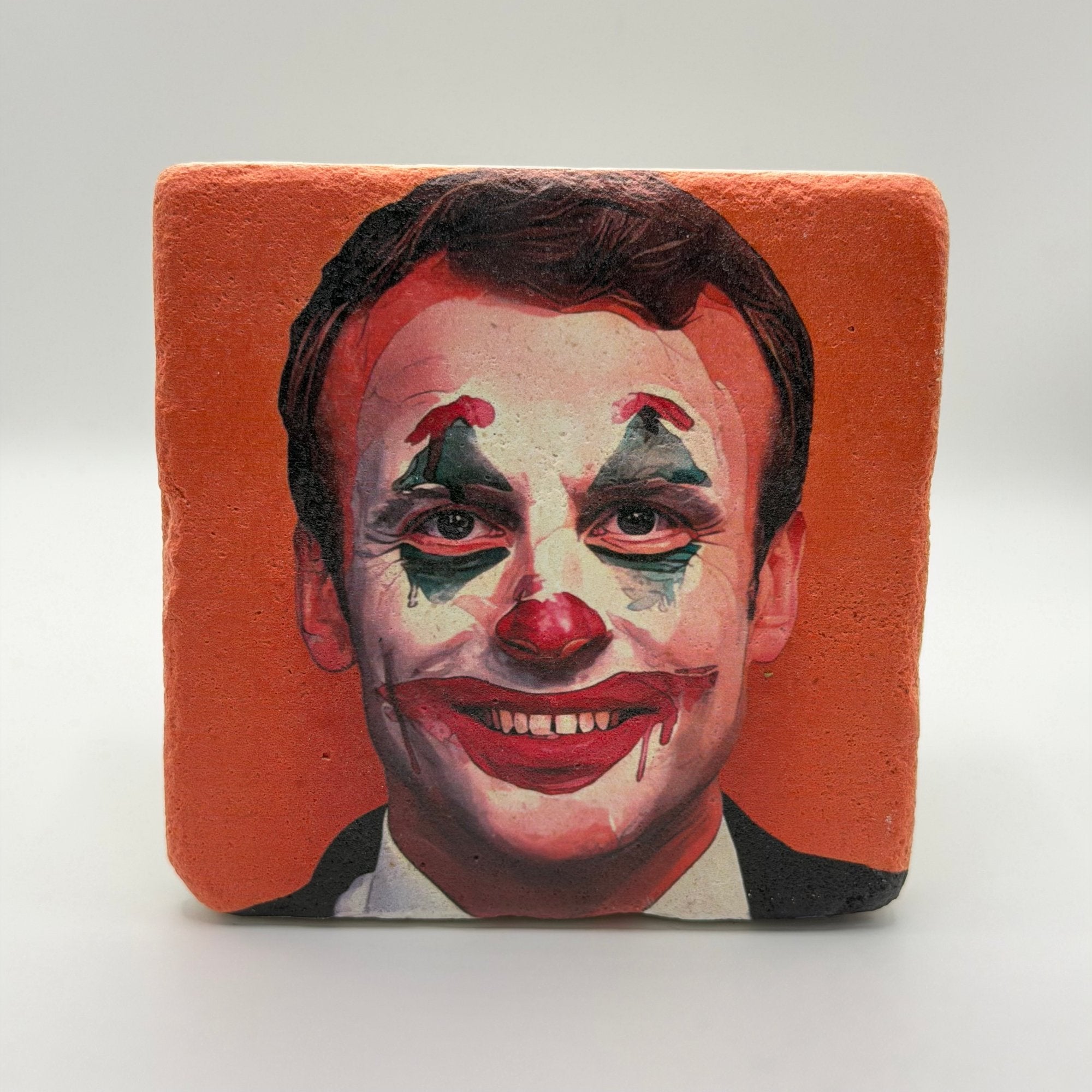 Emmanuel Macron Clown Stone Coaster
