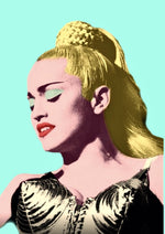 Madonna Pop Art Green artwork printed on MDF wall poster