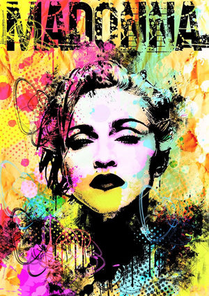 Madonna pop art artwork printed on MDF wall poster