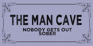 Nobody gets out sober quote design displayed as a decorative MDF wall sign