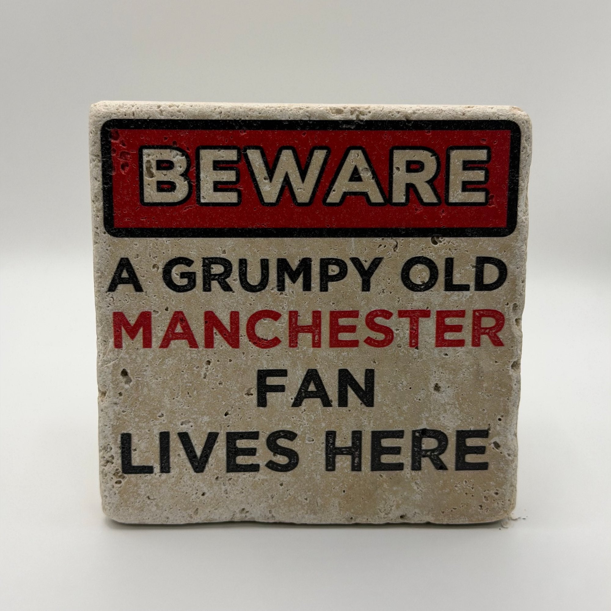 Grumpy Old Manchester Fan Stone Coaster