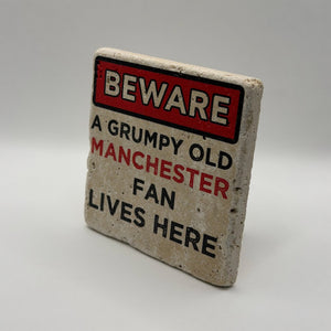 Grumpy Old Manchester Fan Stone Coaster